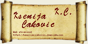 Ksenija Caković vizit kartica